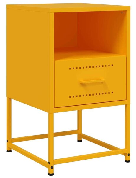 VidaXL Fém Éjjeliszekrény Szett - 2 db - Mustársárga - 36x39x60,5 cm