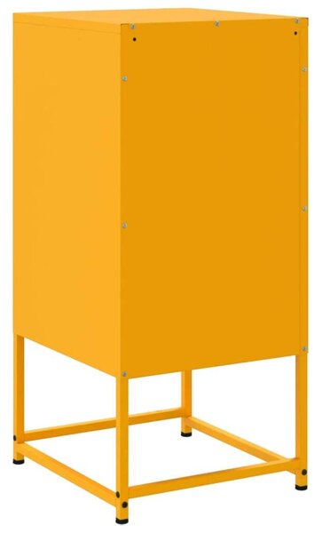 VidaXL Acél Éjjeliszekrény Szett - 2 db Mustársárga - 3 Fiókos