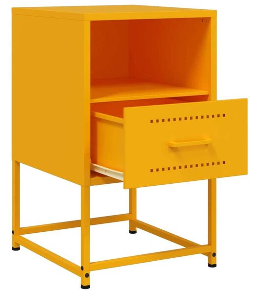 VidaXL Fém Éjjeliszekrény Szett - 2 db - Mustársárga - 36x39x60,5 cm