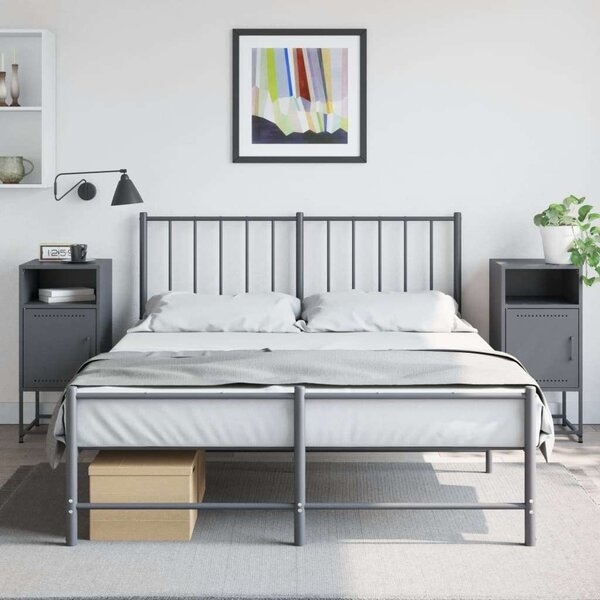 VidaXL Fém Éjjeliszekrény Szett - 2 db - Antracit Szürke - 36x39x78 cm
