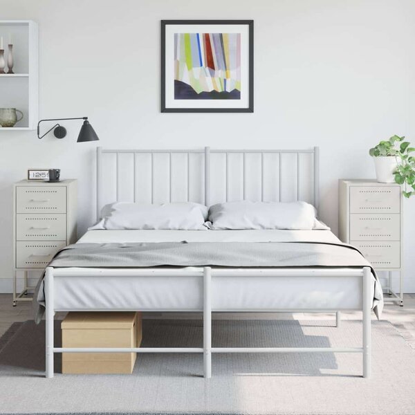 VidaXL Acél Éjjeliszekrény 2 db - 3 Fiókos - Fehér - 36x39x78 cm