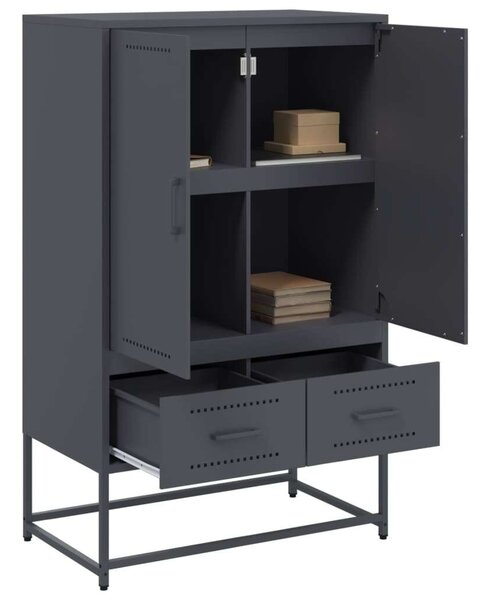 VidaXL antracitszürke acél magasszekrény 68x39x111,5 cm