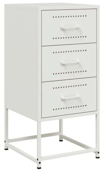 VidaXL Acél Éjjeliszekrény 2 db - 3 Fiókos - Fehér - 36x39x78 cm