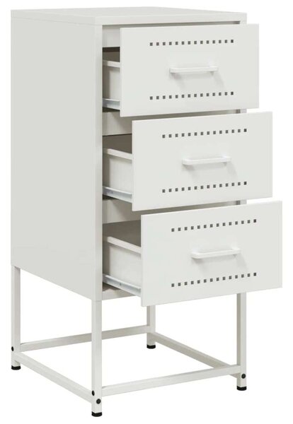 VidaXL Acél Éjjeliszekrény 2 db - 3 Fiókos - Fehér - 36x39x78 cm