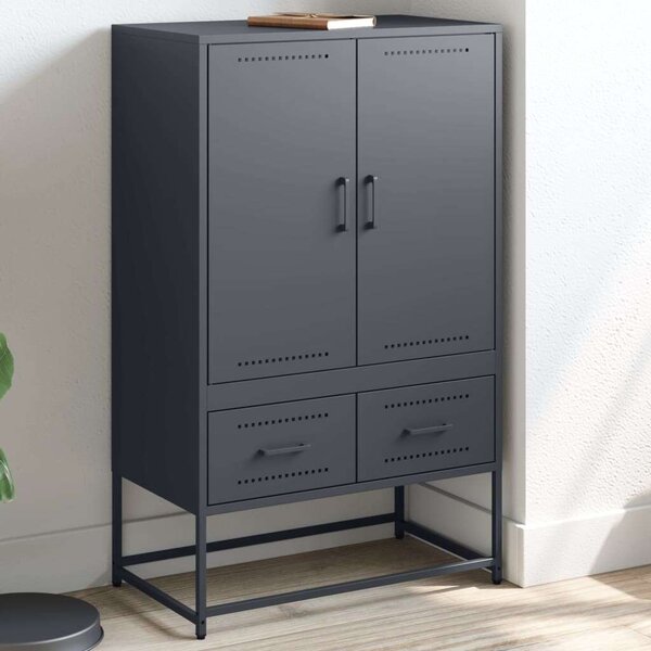 VidaXL antracitszürke acél magasszekrény 68x39x111,5 cm