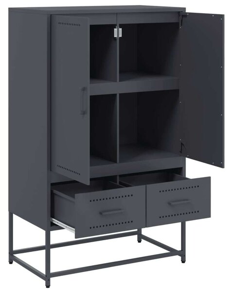 VidaXL antracitszürke acél magasszekrény 68x39x111,5 cm