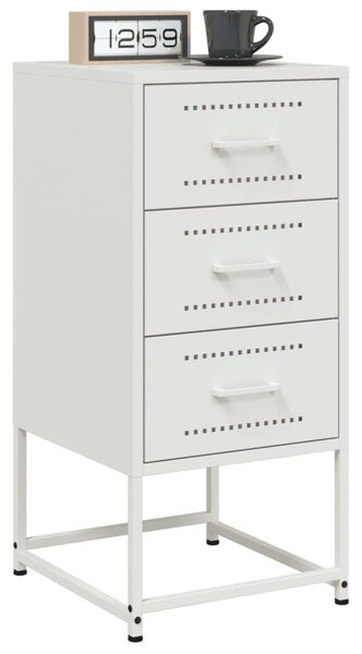 VidaXL Acél Éjjeliszekrény 2 db - 3 Fiókos - Fehér - 36x39x78 cm