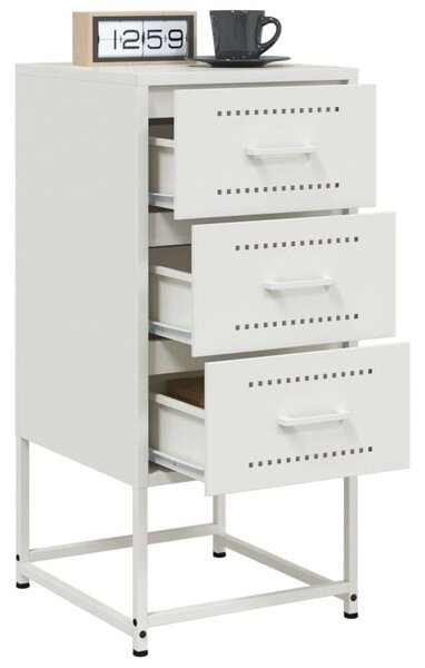 VidaXL Acél Éjjeliszekrény 2 db - 3 Fiókos - Fehér - 36x39x78 cm