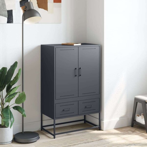 VidaXL antracitszürke acél magasszekrény 68x39x111,5 cm
