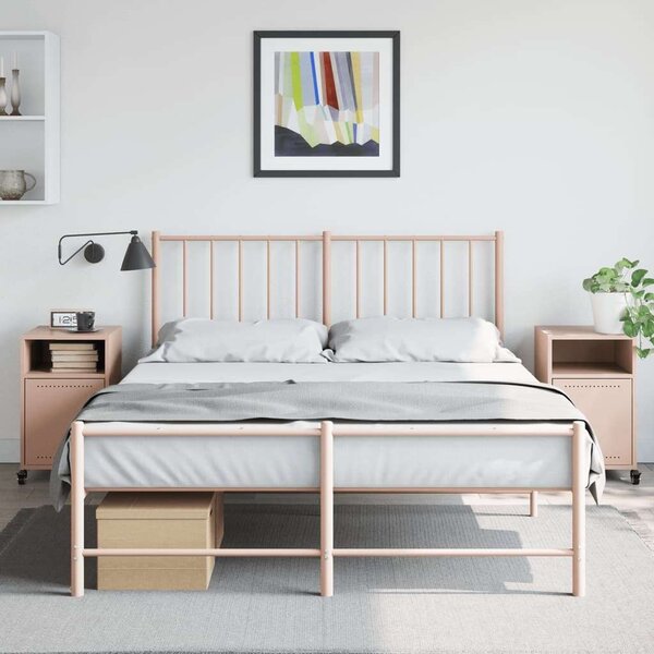 VidaXL Acél Éjjeliszekrény - Rózsaszín - 2 db - 36x39x59 cm