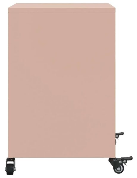 VidaXL Acél Éjjeliszekrény - Rózsaszín - 2 db - 36x39x59 cm