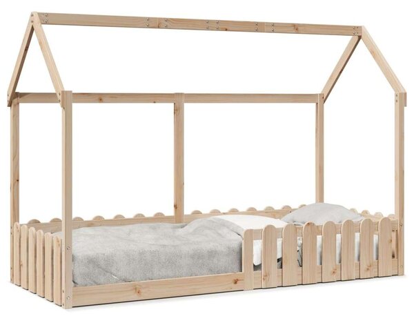 VidaXL tömör fenyőfa házikó gyerekágykeret 80 x 200 cm