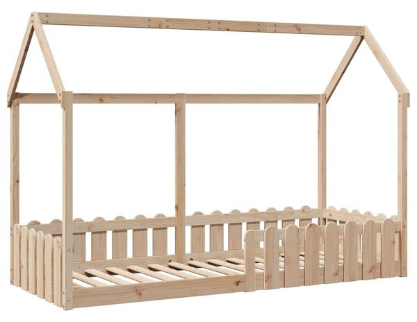VidaXL tömör fenyőfa házikó gyerekágykeret 80 x 200 cm