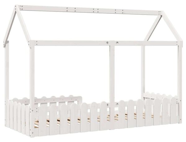 VidaXL fehér tömör fenyőfa házikó gyerekágykeret 80 x 200 cm