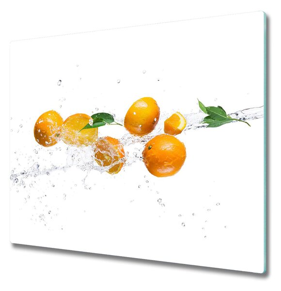 Üveg vágódeszka Narancs és víz
