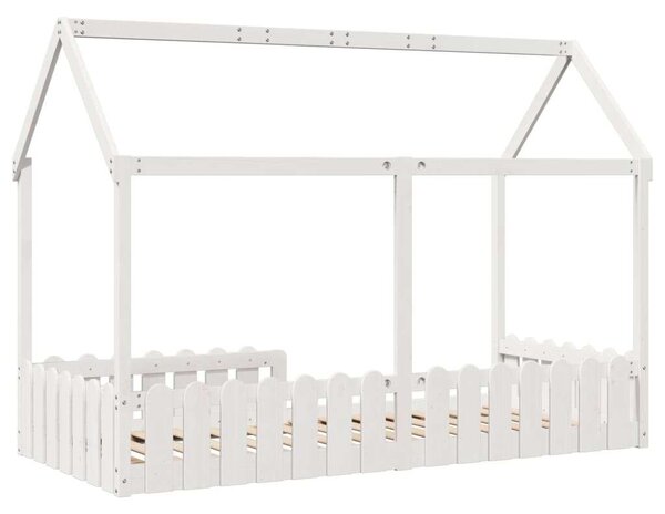 VidaXL fehér tömör fenyőfa házikó gyerekágykeret 90 x 190 cm