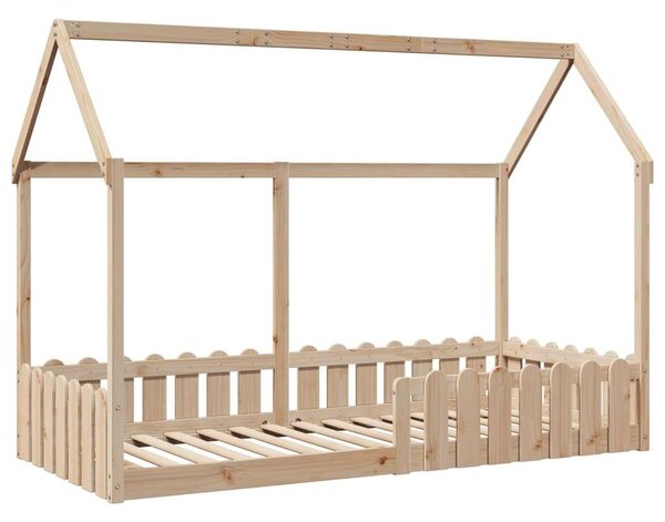 VidaXL tömör fenyőfa házikó gyerekágykeret 90 x 190 cm