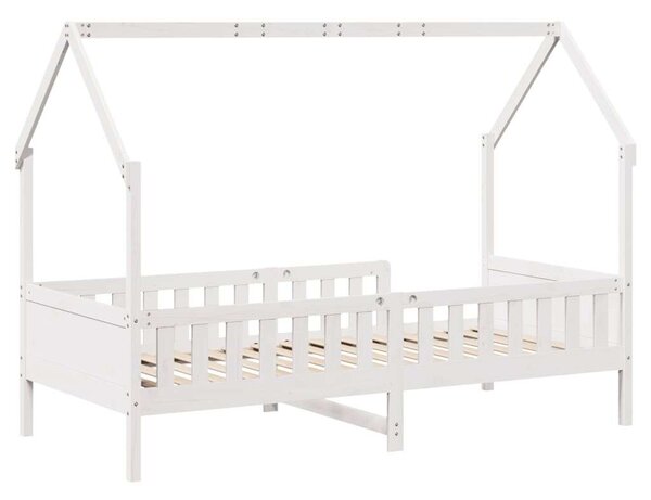 VidaXL fehér tömör fenyőfa házikó gyerekágykeret 80 x 200 cm