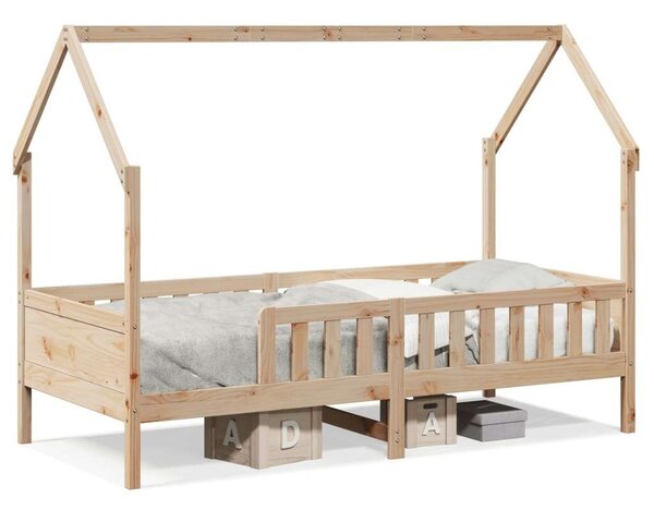 VidaXL tömör fenyőfa házikó gyerekágykeret 80 x 200 cm
