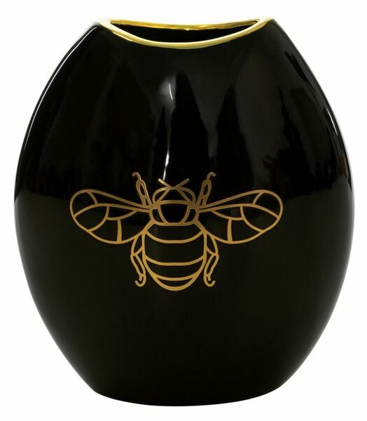 Stela kerámia váza Fekete/arany 18x9x20 cm
