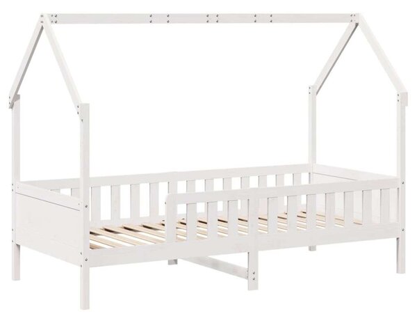 VidaXL fehér tömör fenyőfa házikó gyerekágykeret 80 x 200 cm