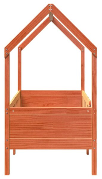 VidaXL viaszbarna tömör fenyőfa házikó gyerekágykeret 70 x 140 cm