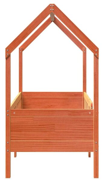 VidaXL viaszbarna tömör fenyőfa házikó gyerekágykeret 70 x 140 cm