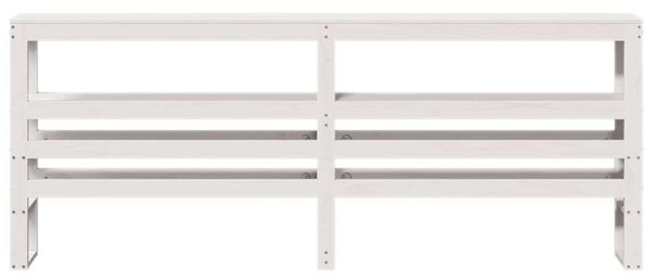 VidaXL Fejtámla Polcokkal - Tömör Fenyőfa - Fehér - 200 cm