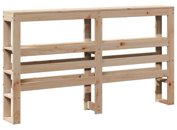 VidaXL tömör fenyőfa fejtámla polcokkal 160 cm
