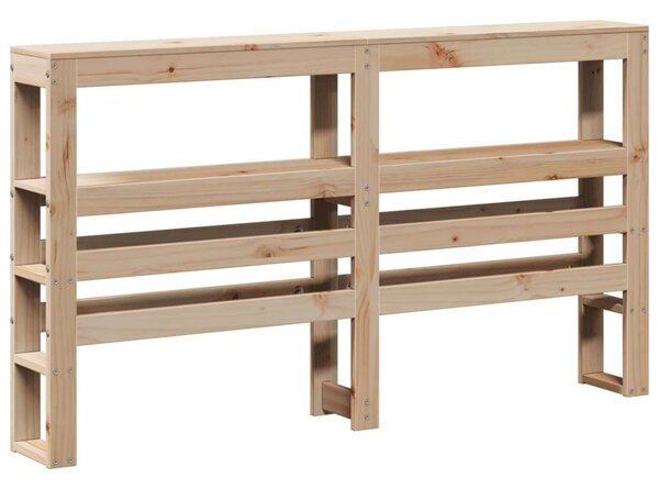 VidaXL tömör fenyőfa fejtámla polcokkal 160 cm