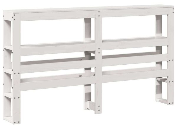 VidaXL fehér tömör fenyőfa fejtámla polcokkal 135 cm