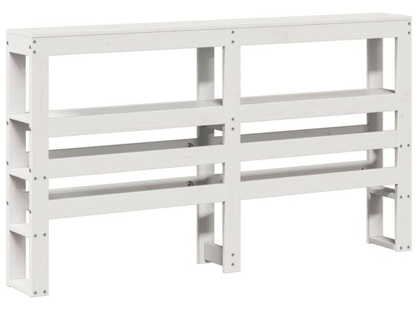 VidaXL fehér tömör fenyőfa fejtámla polcokkal 135 cm