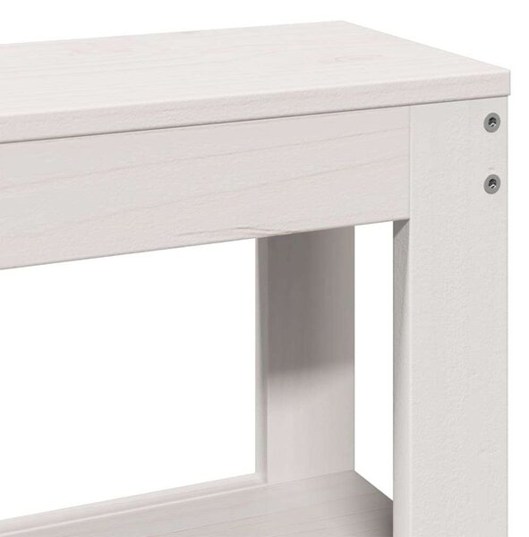 VidaXL fehér tömör fenyőfa fejtámla polcokkal 135 cm