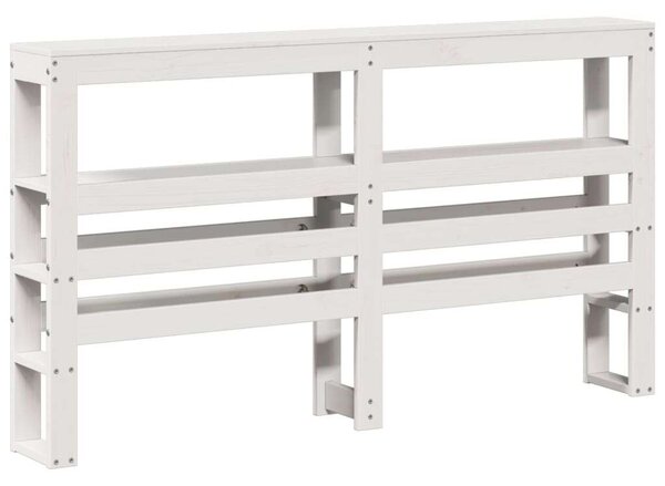 VidaXL fehér tömör fenyőfa fejtámla polcokkal 135 cm