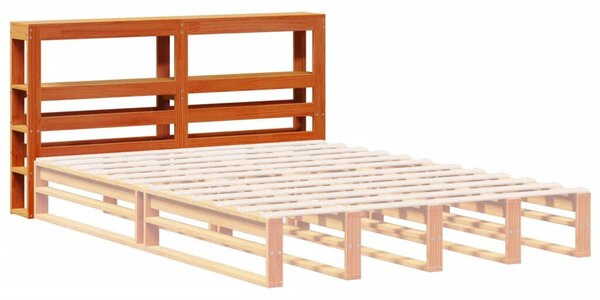 VidaXL Fenyőfa Fejtámla Polcokkal - 140 cm