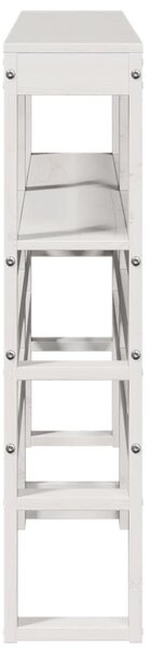 VidaXL Fehér Fenyőfa Fejtámla Polcokkal - 120 cm