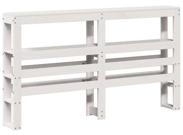 VidaXL Fehér Fenyőfa Fejtámla Polcokkal - 120 cm