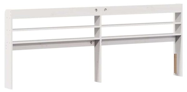 VidaXL Ágytámla polcokkal, 180 cm, tömör fenyőfa