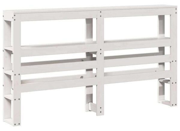 VidaXL Fehér Fenyőfa Fejtámla Polcokkal - 120 cm