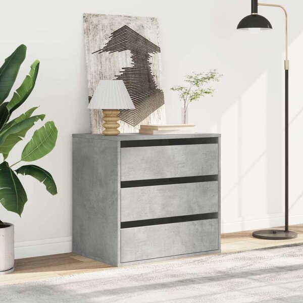 VidaXL Sarokszekrény - 3 Fiókos - Beton Szürke - 60x41x58 cm