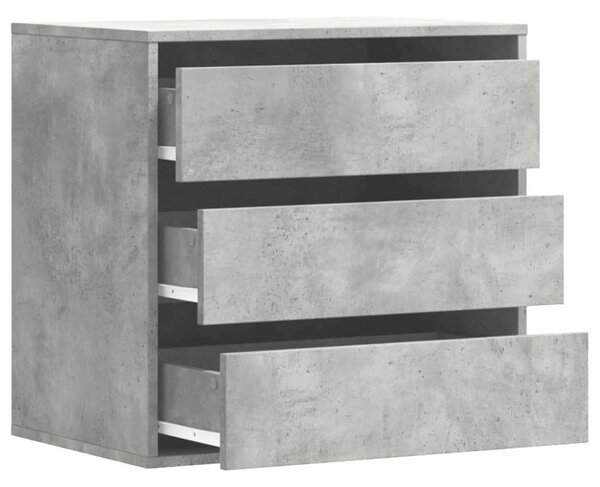 VidaXL Sarokszekrény - 3 Fiókos - Beton Szürke - 60x41x58 cm