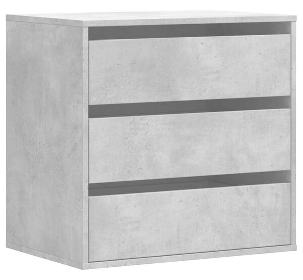 VidaXL Sarokszekrény - 3 Fiókos - Beton Szürke - 60x41x58 cm