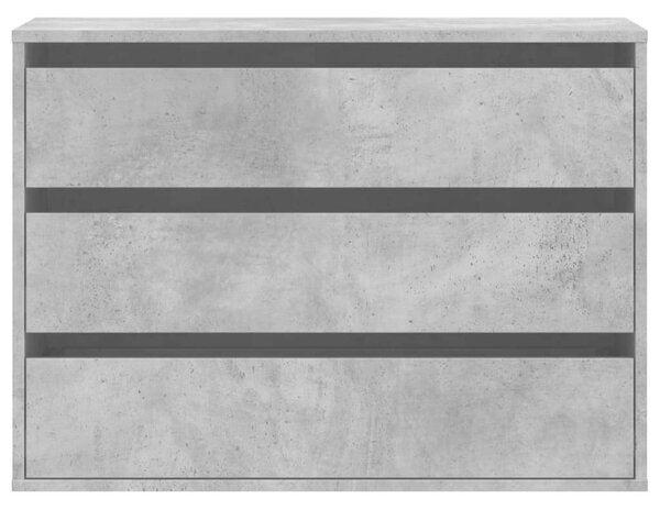VidaXL Sarokszekrény - 3 Fiókos - Beton Szürke - 80x41x58 cm
