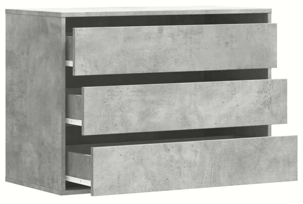 VidaXL Sarokszekrény - 3 Fiókos - Beton Szürke - 80x41x58 cm