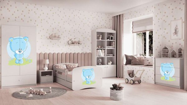 Babydreams komód, fehér, kék mackó