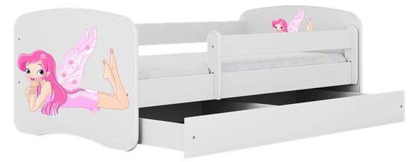 Babydreams Fehér tündérágy szárnyakkal és fiókkal matrac nélkül 160/80