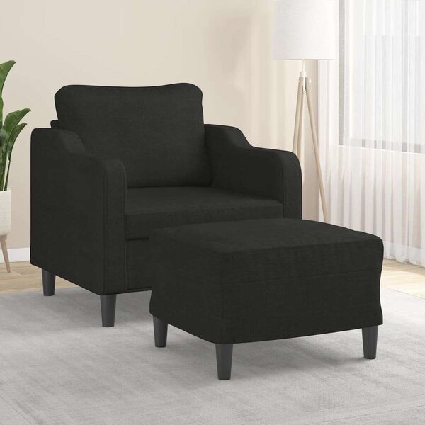 VidaXL fekete szövet kanapéfotel lábtartóval 60 cm