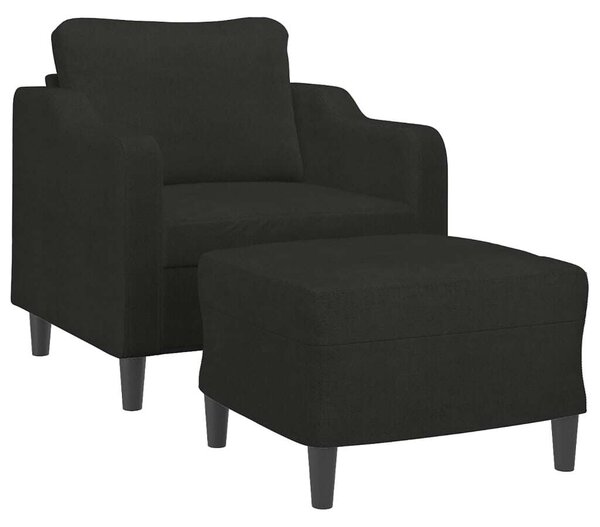 VidaXL fekete szövet kanapéfotel lábtartóval 60 cm