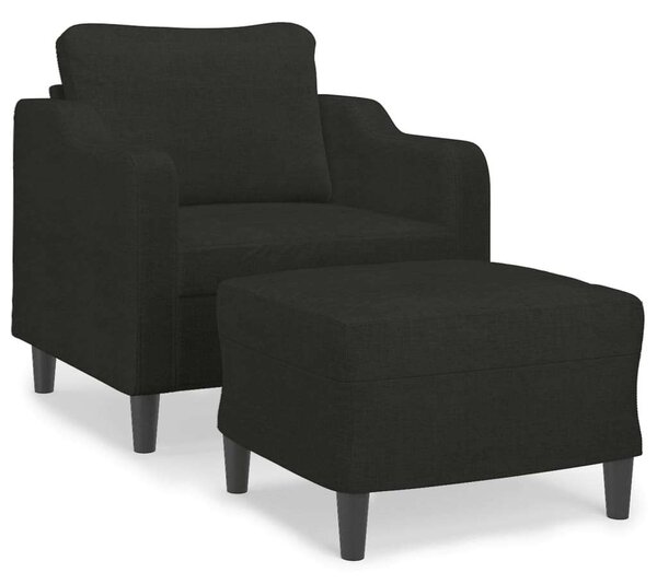 VidaXL fekete szövet kanapéfotel lábtartóval 60 cm