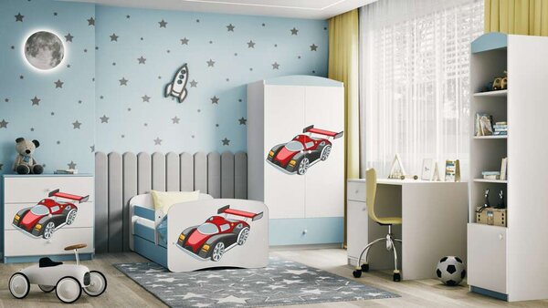 Babydreams kék versenyautó komód